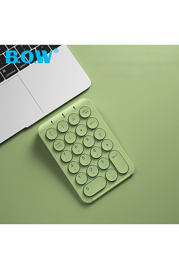Choice-Blue Bow 22 Keys Wireless Number Pad Rechargeable Bluetooth Numeric Keypad Round Keycaps Numpad Numb 1