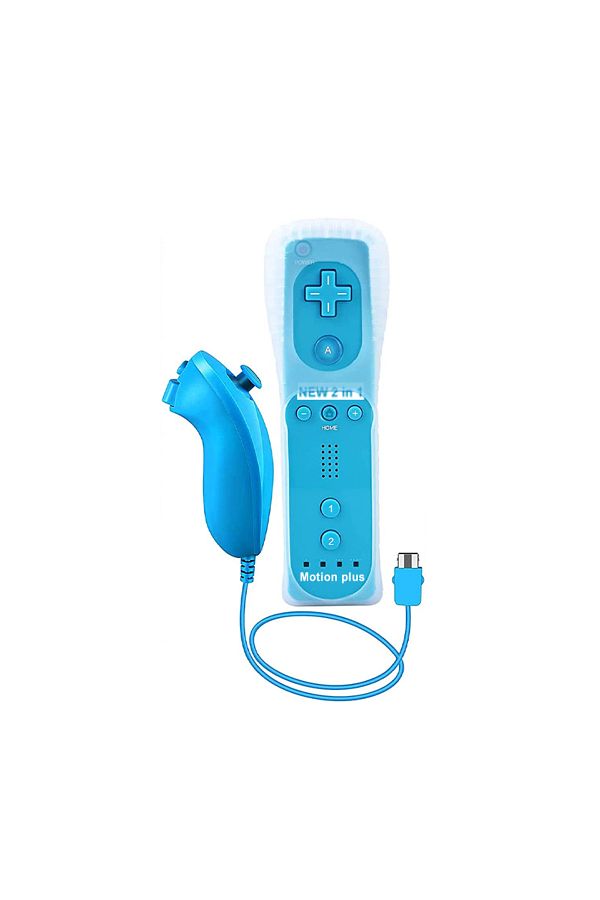 NVPONE-Blue 1 Pair With Nunchuck Controller Set Motion Plus Remote Controller Wii Remote Controller Gamepad 1