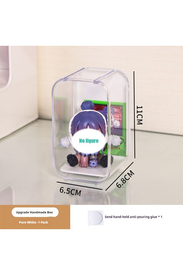 Miniso-WHITE Blind box storage display box for POP MART acrylic display box storage box dust cover figure t 1