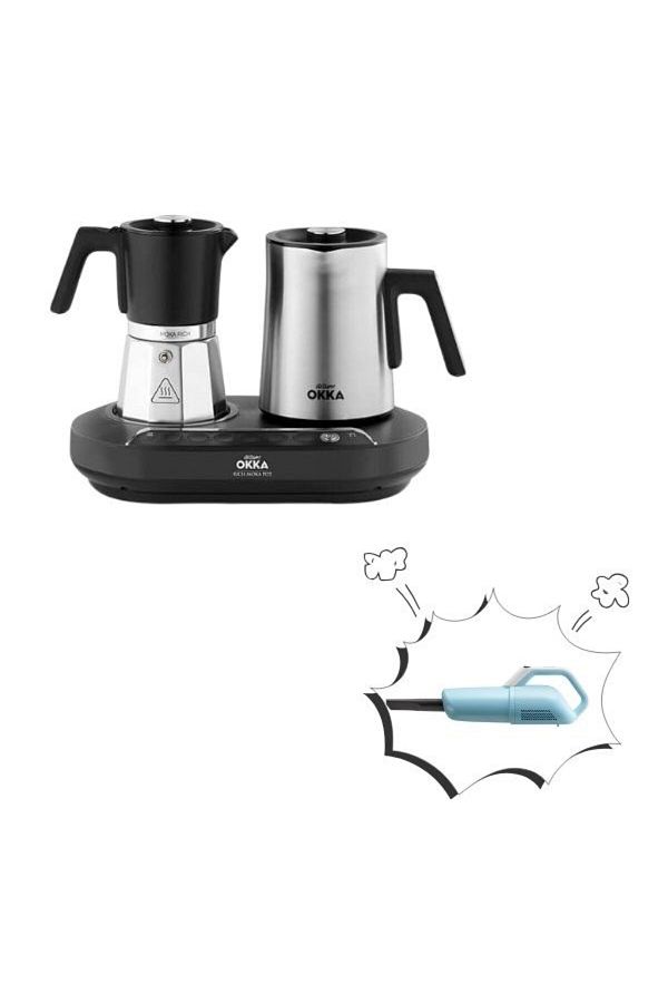 Arzum-ماكينة صنع القهوة Okka Rich Moka Pot OK0027 + مكنسة كهربائية عمودية 1