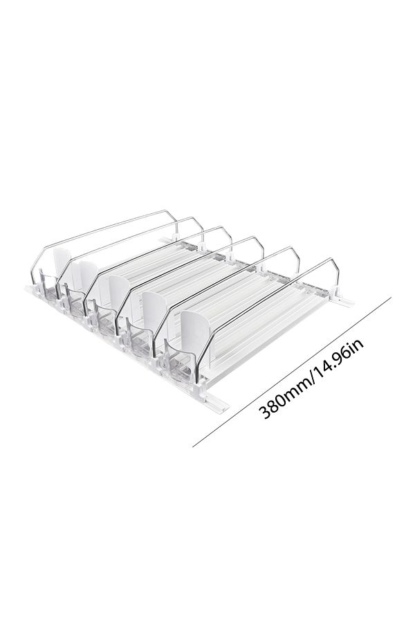 APWIKOGER-White 380mm 5 sets Canned Beverage Push Rack Drink Organizer Dispenser Spring Push Adjustable Width 1