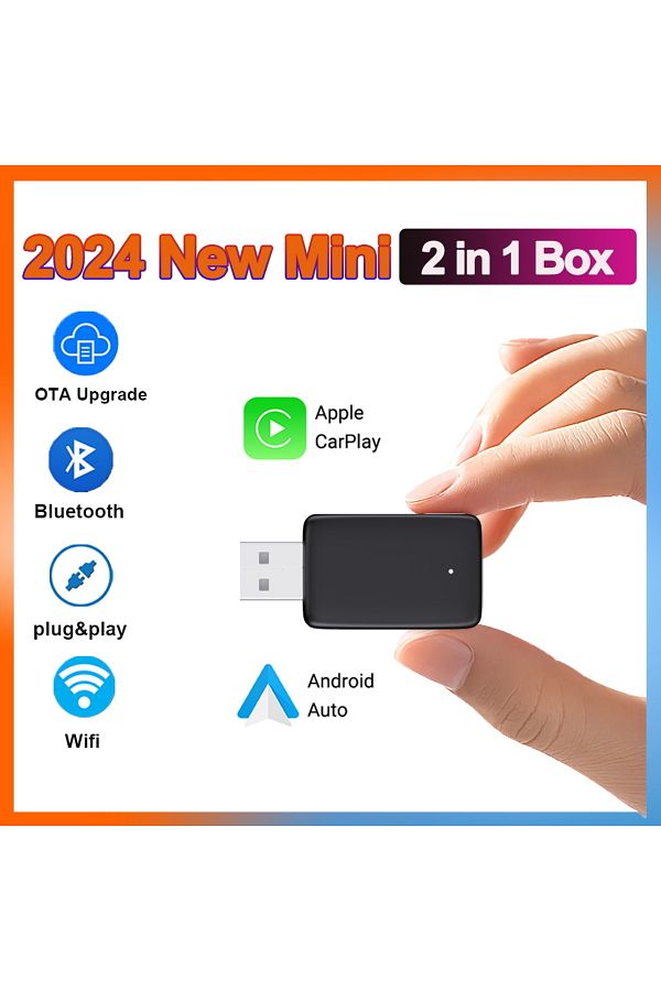 Choice-Carplay Mini Adapter Mini 2in1 Ai Box Wired To Wireless Carplay&android Auto Adapter Wifi Bluetooth 1