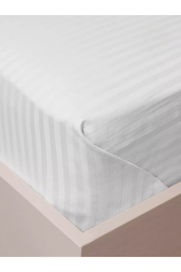 Anılsan-83 String Striped Satin Bedsheet - Single and Double, Home and Hotel Bedsheet, Simple and Elegant 1