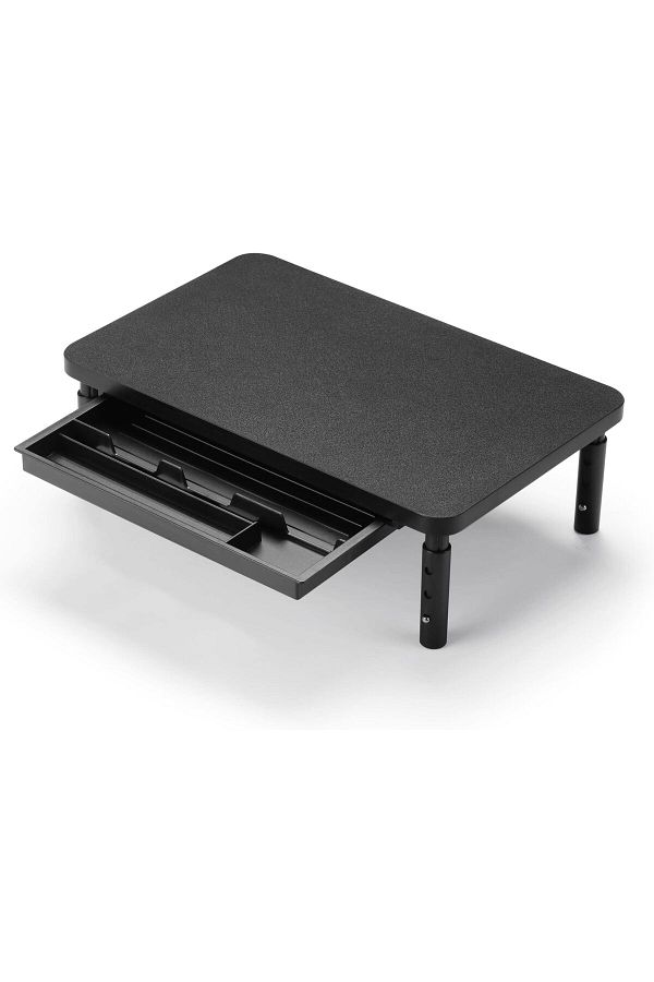 erorex-Monitor Stand Riser 3 Height Adjustable Monitor Stand With Storage Drawer For Desk Wood Desk 1