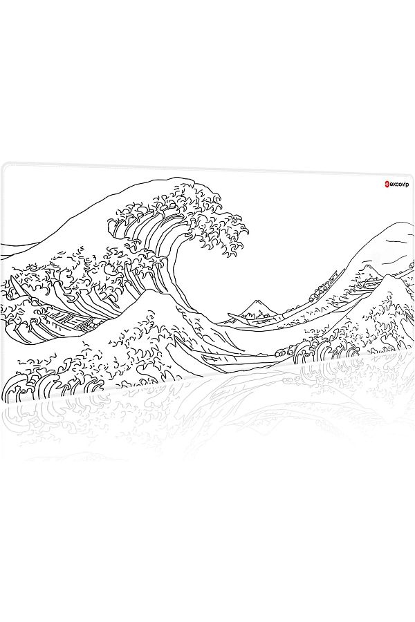 erorex-Large Gaming Mouse Pad Xl Japanese Wave Anti Skid Mousepad Large Keyboard Mouse Pad Desk Mat With 1