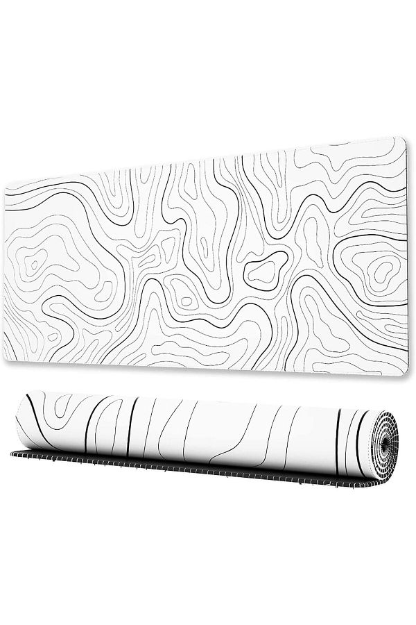 erorex-Large Gaming Mouse Pad With Stitched Edges Minimalist Topographic Desk Pad Table Mat Extended 1