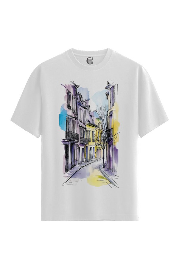 Color Luxe Paris Street - 100% Cotton Women's White T-Shirt - Premium Quality