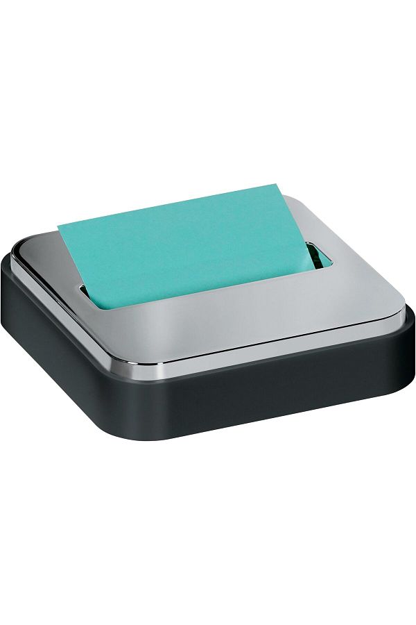 erorex-Note Dispenser With Pop Up Notes Black Base With Steel Top 1 Aqua Splash 3 In. X 3 In. Super Sticky 1
