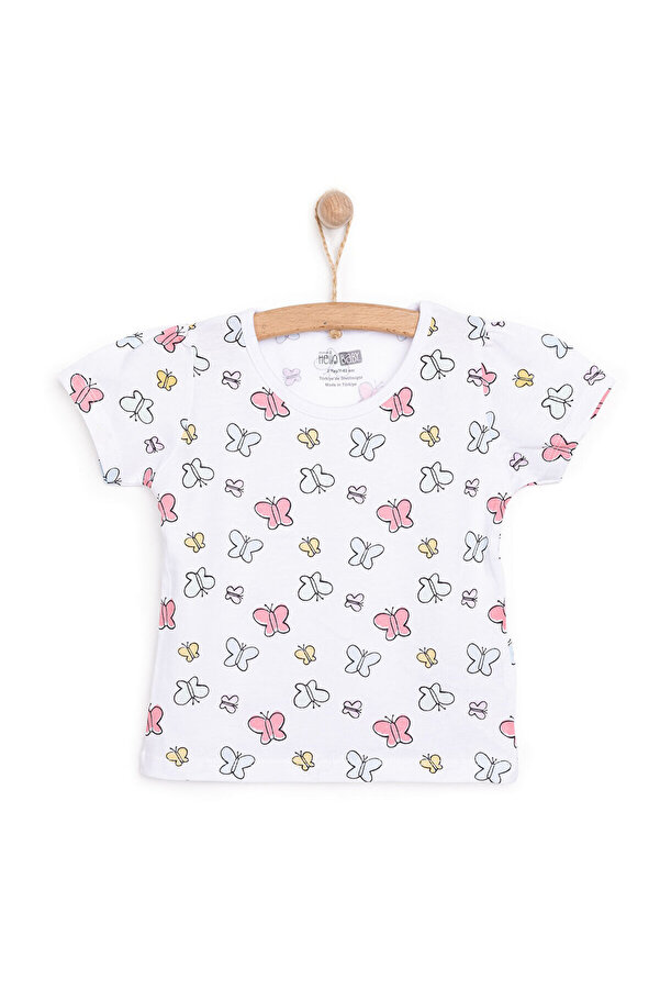 ebebek Hello Baby HelloBaby Basic Kız Kelebek Desenli T-Shirt Kız Bebek