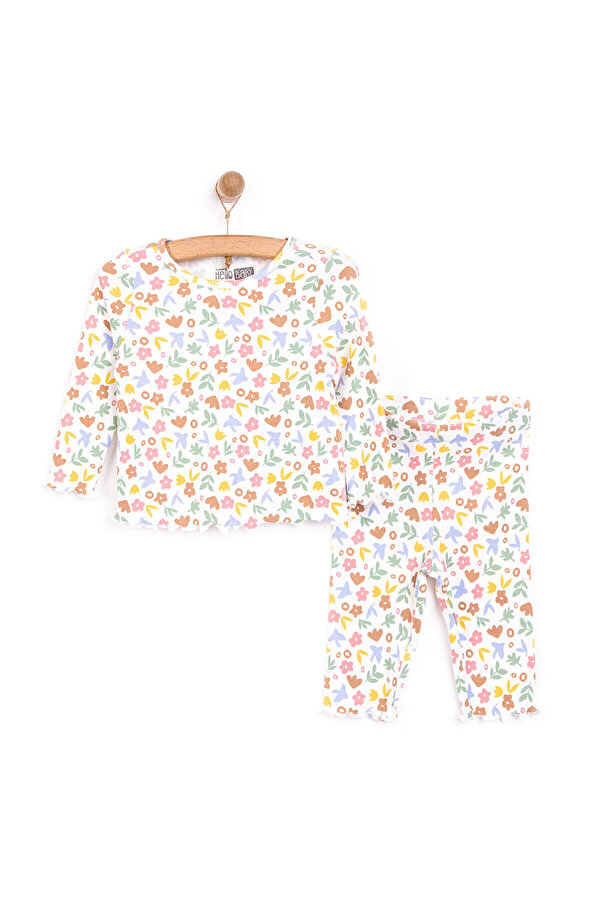 ebebek Hello Baby HelloBaby Kız Çiçek Desenli Uzun Kol Pijama Takımı