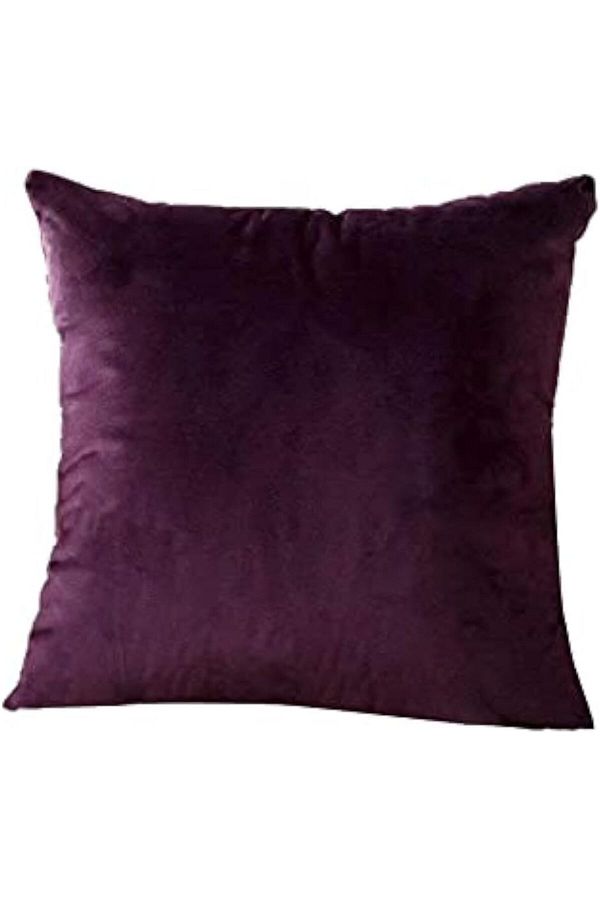 erorex-Decorative Solid Filled Cushion Wine Velvet 45X45Cm 1
