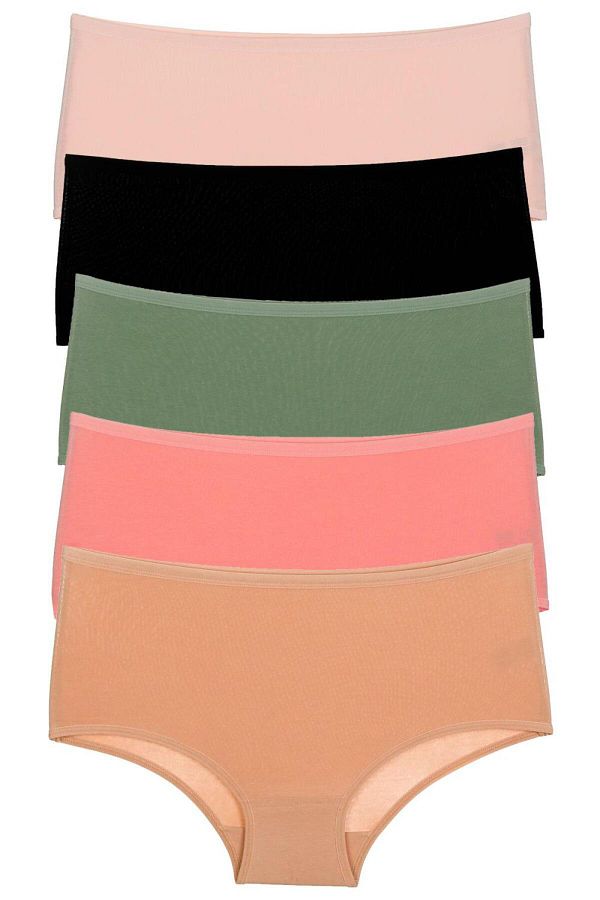 Nicoletta-High Waist 5 Pack Women's Panties - Cotton and Lycra Stone 1