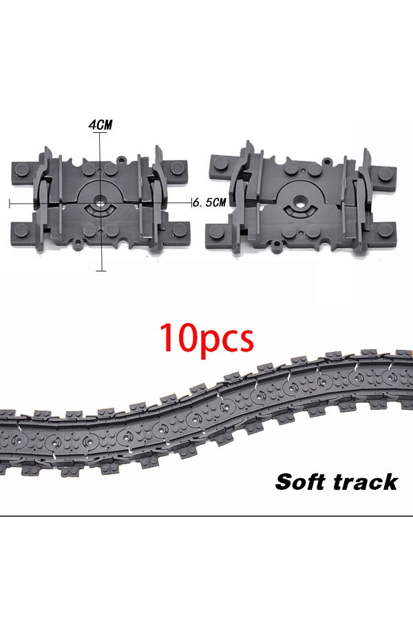 Mitty-A217-10pcs City Train Station Platform Traffic Light Cave Flyover Tracks Straight Curved Rails Build 1