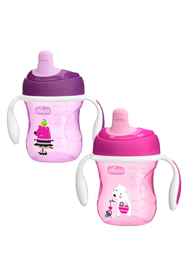 Chicco YARI YUMUŞAK UÇLU EĞİTİM BARDAĞI 6AY+KIZ