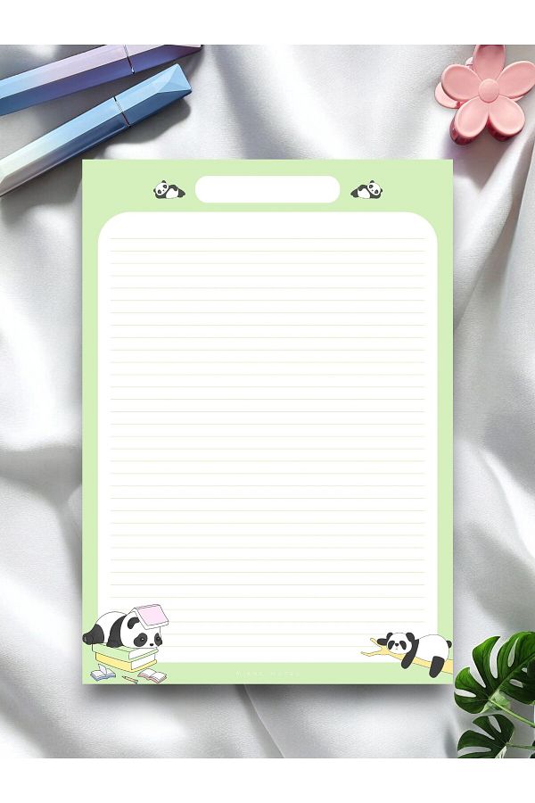 Mirya Notes-A4 Panda Patterned Notepad - Notepad 1