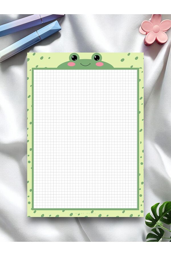 Mirya Notes-A4 Frog Patterned Memo Pad - Notepad 1