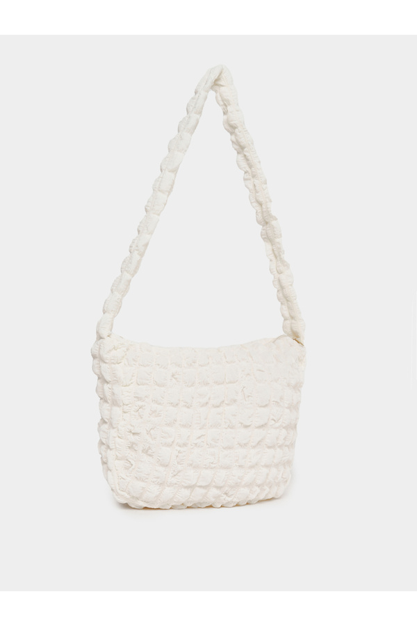 Styli-Textured Shoulder Bag with Zip Closure 1