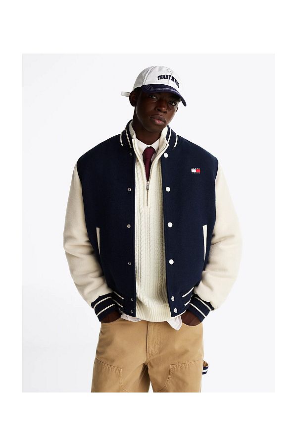 Tommy Hilfiger-Pánska pohodlná vlnená bunda tmavomodrej farby 1