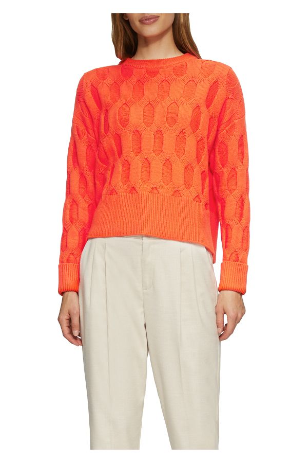 s.Oliver-Oversized jumper with a knit pattern 1