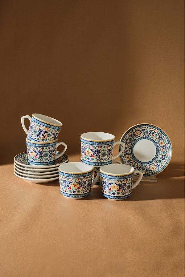 Karaca-Beylerbeyi Kaffeetassen-Set für 6 Personen, 80 ml 1
