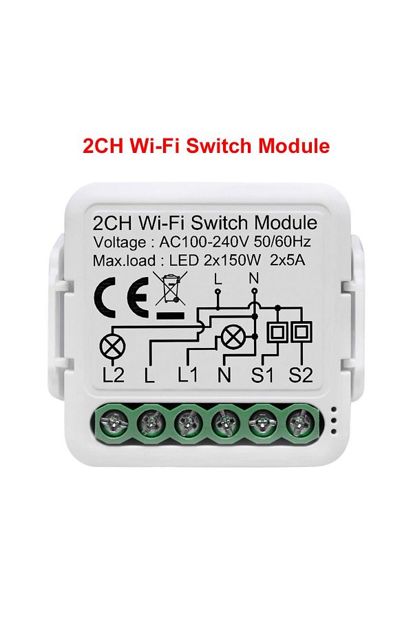 Choice-Wf Switch 2ch-n Girier Tuya Wifi Smart Light Switch Module Supports 2 Way Control App Remote Control 1