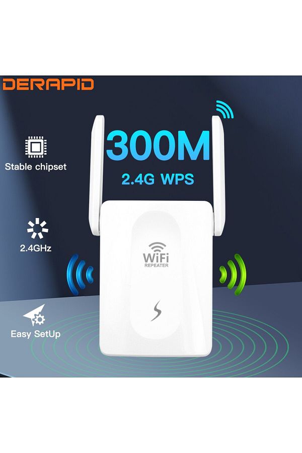 DERAPID-مكرر واي فاي 300 ميجابت في الثانية بمقبس أوروبي، موجه 2.4 جيجاهرتز، معزز لاسلكي، مكبر صوت طويل المدى، موسع شبكة F 1