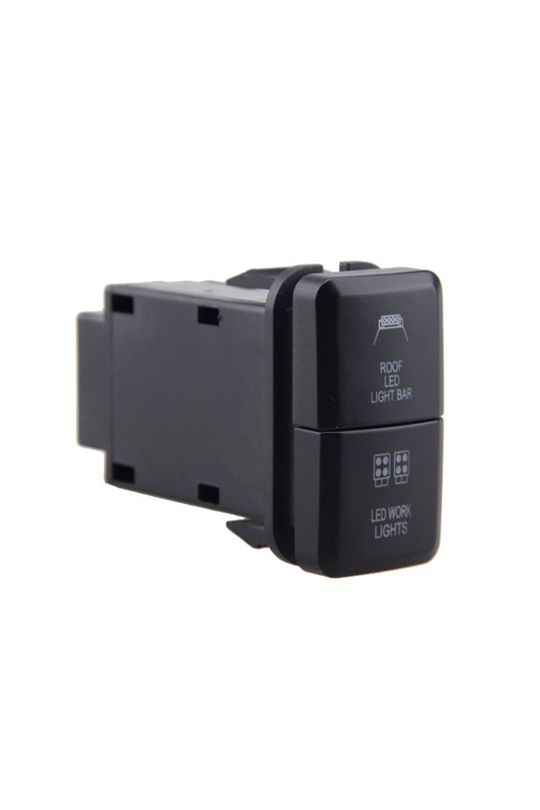 Choice-black 1PC 12V Car Dual Toggle Switch LED Light Bar Blue/Green On-Off Push Switch Button With Cable F 1