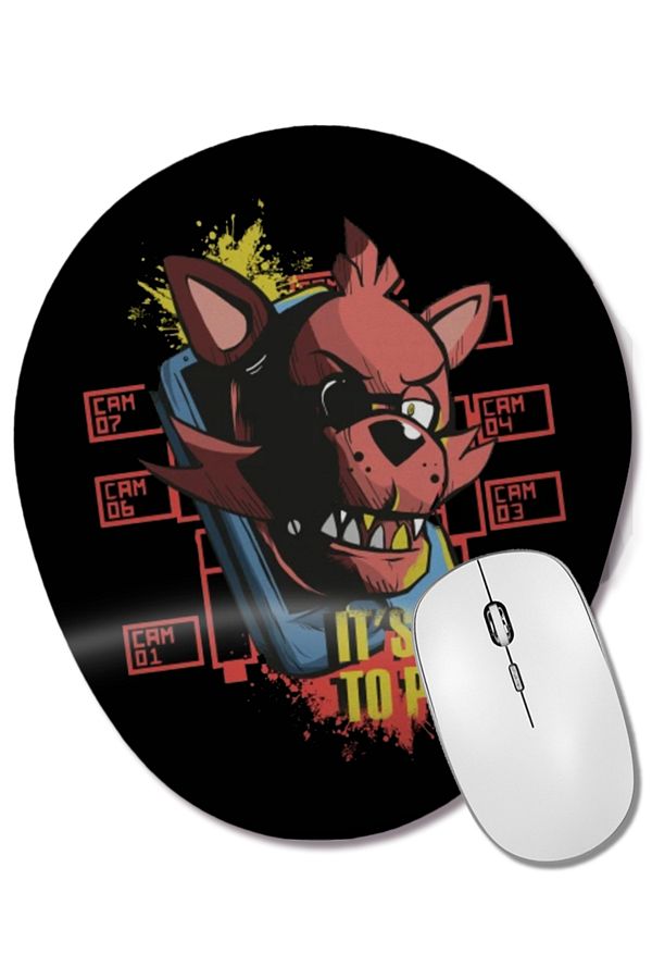 BASKI DÜNYASI-Five Nights at Freddys Fnaf Let's Party Oval Mouse Pad with Wrist Support 1