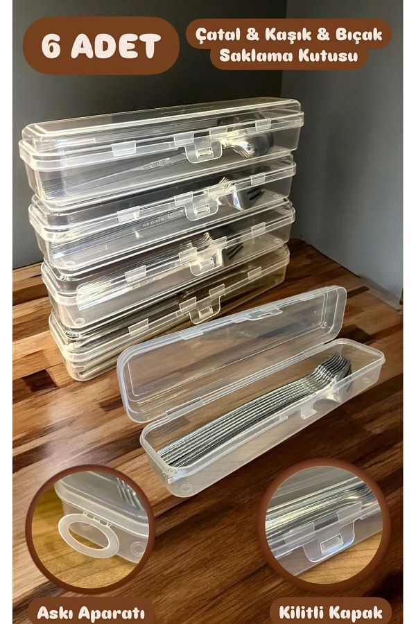 Bayev-Multix 6-Piece Cutlery Set - Fork Spoon and Storage Container, Multi-Purpose Organizer 1