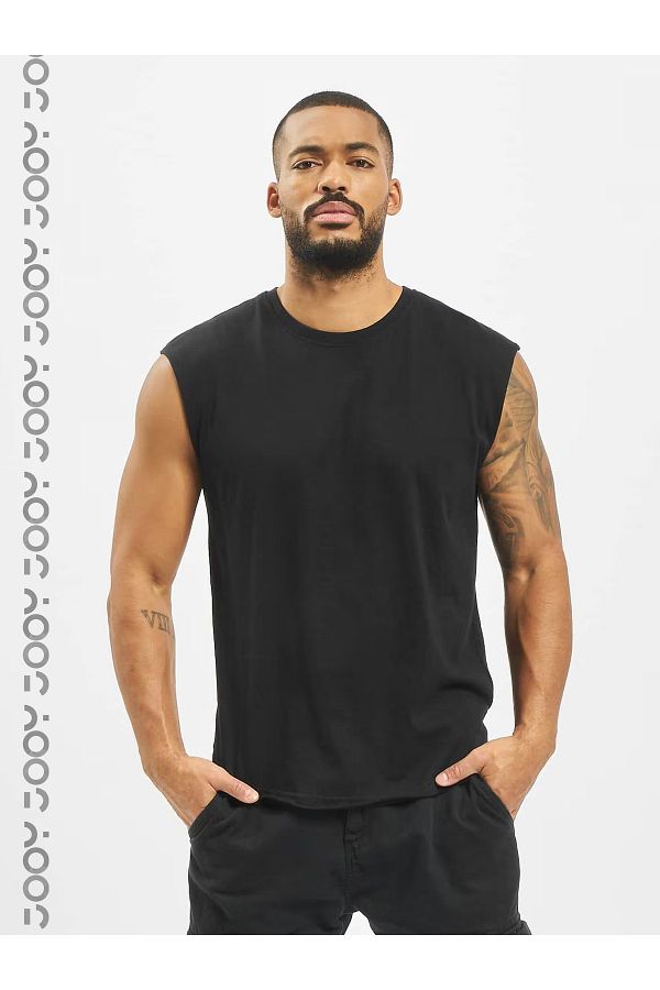 Jooy-Black Men's Cotton Training Sports Athlete Oversize Sleeveless T-Shirt 1