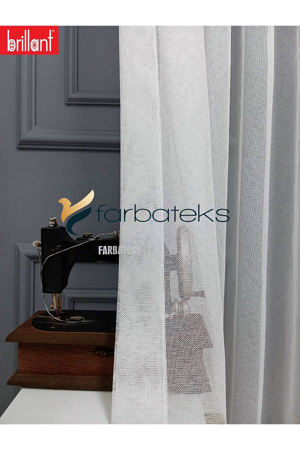 Brillant-Farbateks Planting - Brillant Frosted, Simple Design 1/3 Layer Pleated Tulle Curtain 1