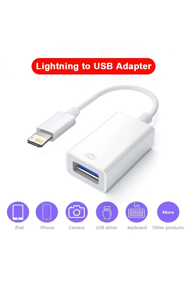 Choice-محول OTG 1 في 1 لأجهزة iOS وiPhone 16 و15 و14 و13 و12 Pro Max وXR و8 Plus وكابل 8 Pin إلى USB 3.0 1