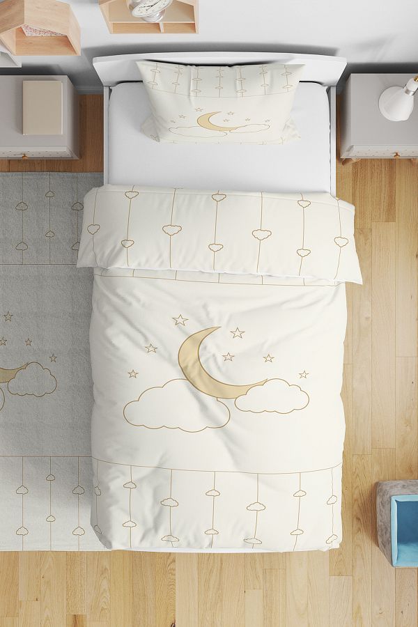 BelezaHome-Magic Night Moon Star Cloud Single Baby Kids Bedding Set 1