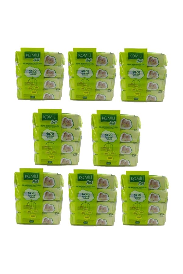 Komili Soft Islak Bebek Havlusu Mendil 32 Paket 70'li 2240 Yaprak Kapaklı