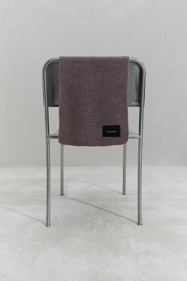 Suud Collection-Μινκ επίπεδη πλεκτή κασκόλ 1
