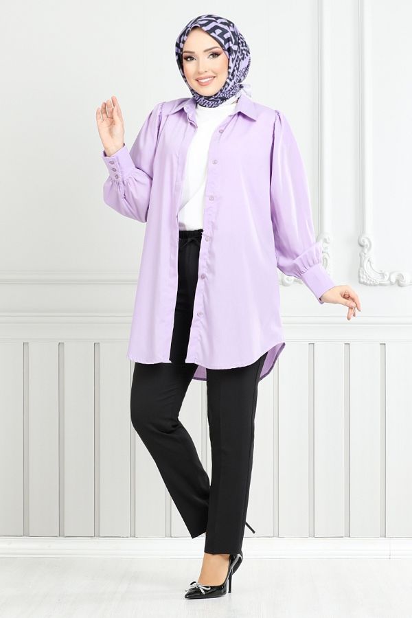 ModaMerve-4022YGS898-M Pantaloni negri cu talie elastică 1