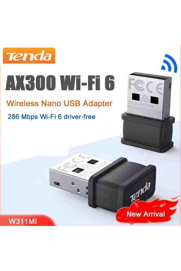 Tenda-W311mi-ax300 Wifi 6 Wireless Nano Usb Adapter 286 Mbps Wi-fi 6 Driver Free Mini Portable Fo... 1