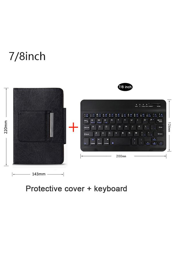Choice-7 in Keyboard Case Universal Wireless Bluetooth Keyboard with Leather Case Stand Cover for iPad 7 8 1