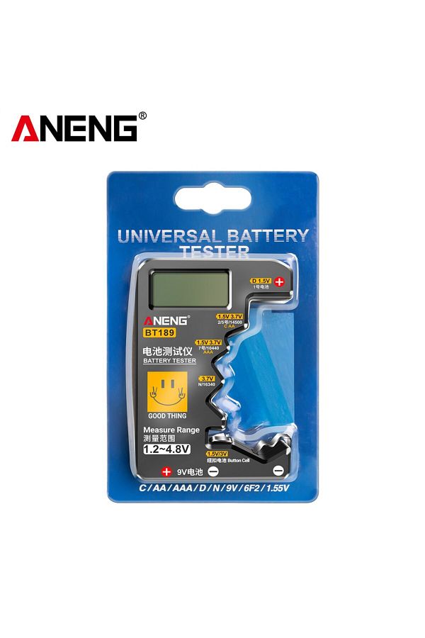 ANENG-BT189 Black(box) ANENG BT189 Button Cell Battery Tester 9V N D C AA AAA Universal Household LCD Disp 1