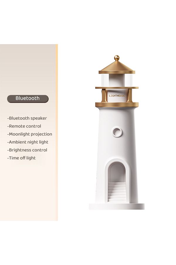 Choice-Bluetooth Speaker Moon Projection Lighthouse Night Lights Motion Sensor Dimmable Timing Ambient Nigh 1