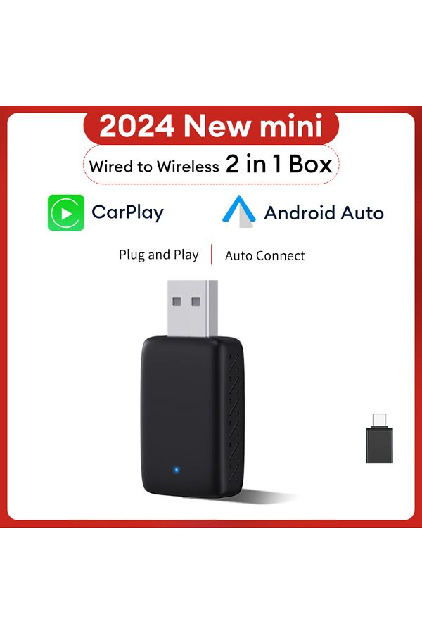 Choice-carplay and auto XUDA 2in1 Wireless Carplay Adapter Android Auto Smart Dongle Mini Box Plug And Play 1