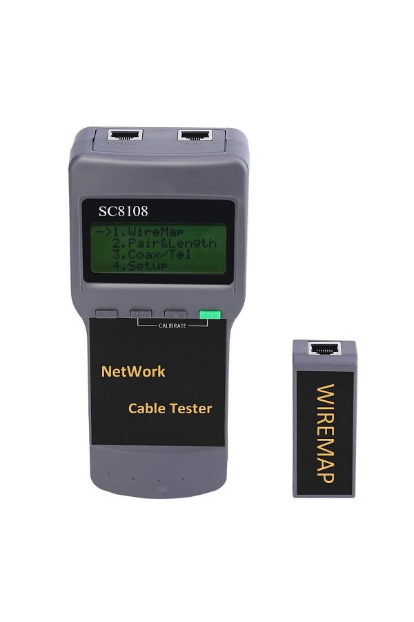 Ninth World-جهاز اختبار الشبكة المحمول SC8108 LCD، جهاز قياس كابلات الشبكة RJ45 Cat5e Cat6 UTP Unshield LAN وجهاز اختبار... 1