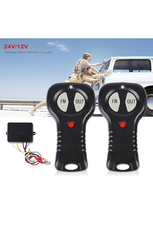 Choice-24V 12V Wireless Winch Remote Controller System With 2 Buttons Switch Control For Jeep Off Road 4... 1