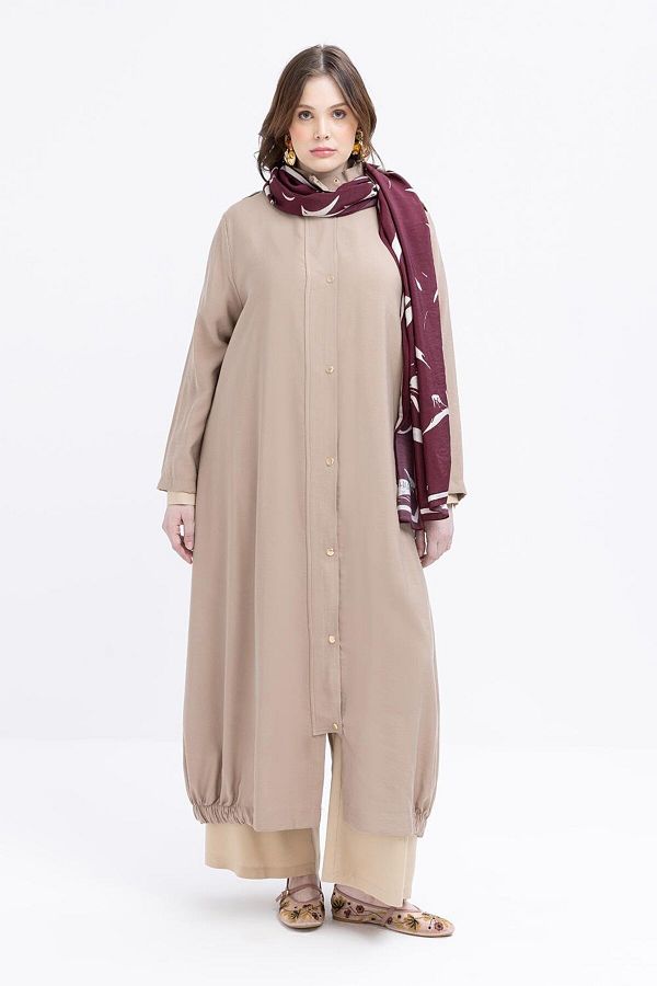 ALLDAY-Mink-Skirt Elasticized Hem Large Size Ferace 1