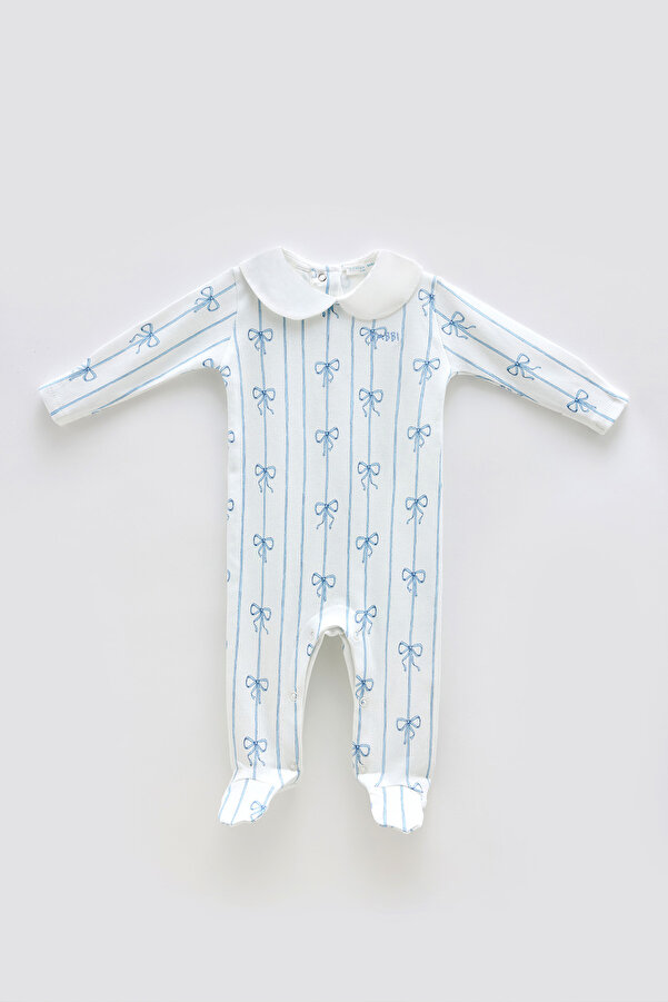 Atelier Babbi %100 Pamuk Bebek Tulum - Kurdele / Mavi