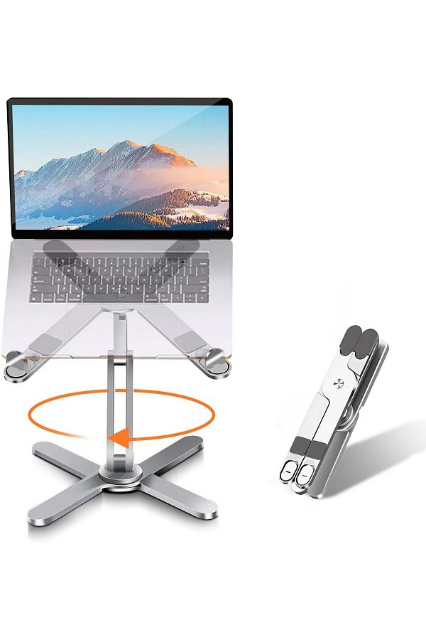 erorex-Laptop Stand With 360 Rotating Base Computer Notebook Laptop Riser Metal Holder For Desk 1