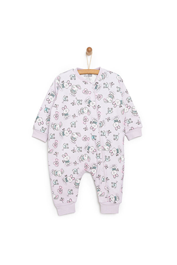 ebebek Hello Baby HelloBaby Kız Bebek Uyku Tulum İnterlok Fermuarlı 2 TOG Bisiklet Yaka Uzun Kol