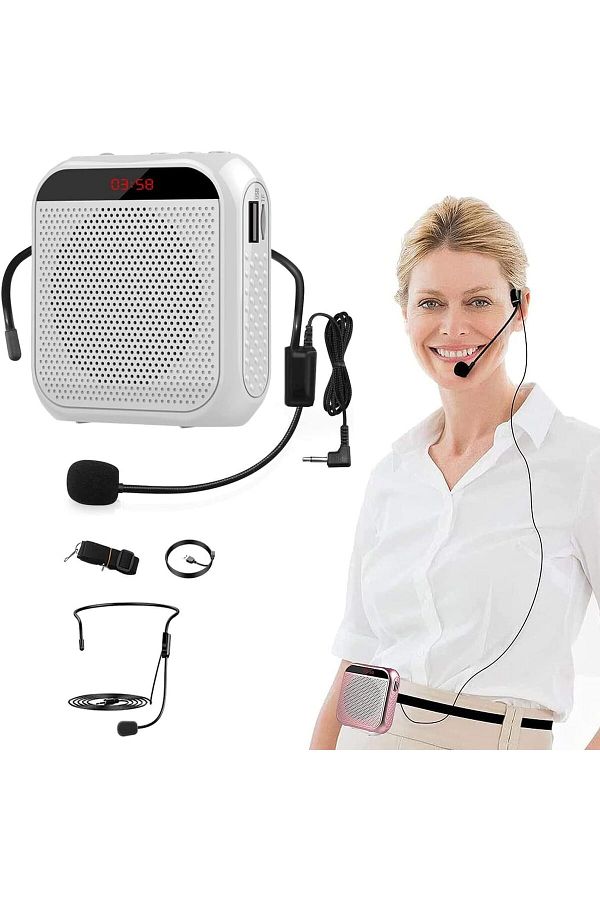 erorex-مكبر صوت راديو FM مع سماعة رأس بلوتوث ومروحة 3 سرعات ومشغل MP3 1