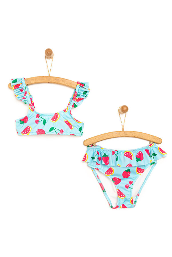 ebebek Hello Baby HelloBaby Fırfırlı Meyve Desenli Bikini Takımı Kız Bebek