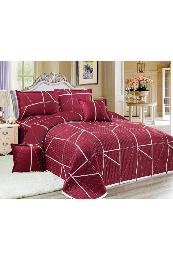 erorex-Compressed 4Pcs Comforter Set Single Size Dark Red Microfiber 1